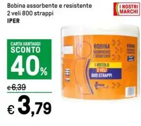 Iper La Grande Bobina assorbente e resistente 2 veli 800 strappi IPER offerta