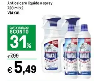 Iper La Grande Anticalcare liquido o spray 720 ml x2 VIAKAL offerta