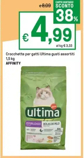 Iper La Grande Crocchette per gatti Ultima gusti assortiti 1,5 kg AFFINITY offerta