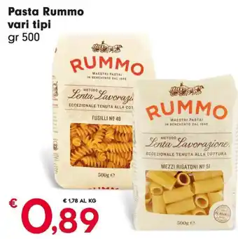 Despar Pasta Rummo vari tipi gr 500 offerta