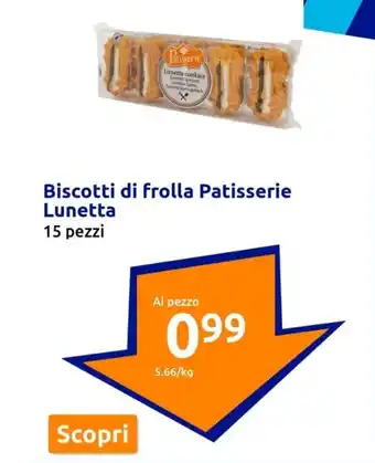 Action Biscotti di frolla Patisserie Lunetta 15 pezzi offerta