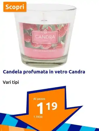 Action Candela profumata in vetro Candra Vari tipi offerta