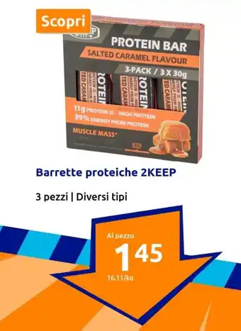 Action Barrette proteiche 2KEEP 3 pezzi offerta