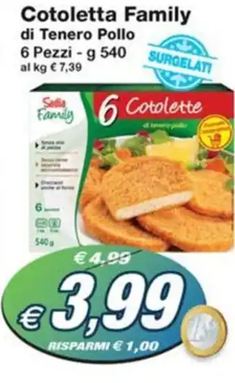 Prix Quality Cotoletta Family di Tenero Pollo 6 Pezzi - g 540 offerta