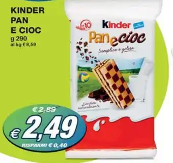 Prix Quality KINDER PAN E CIOC g 290 offerta