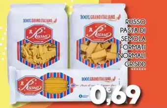 Enne Market RUSSO PASTA DI SEMOLA FORMATI NORMALI GR. 500 offerta