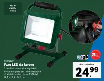 Lidl PARKSIDE Faro LED da lavoro offerta