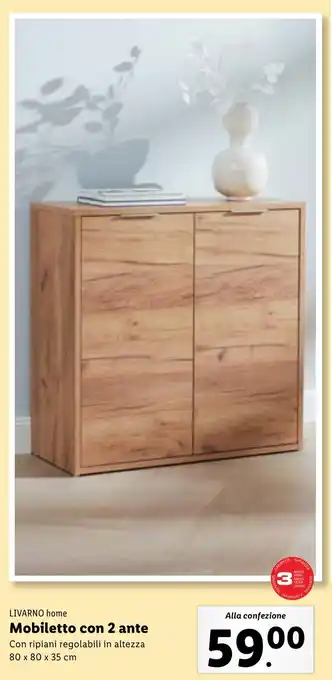 Lidl LIVARNO home Mobiletto con 2 ante offerta