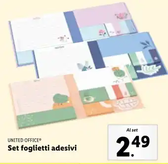 Lidl UNITED OFFICE Set foglietti adesivi offerta