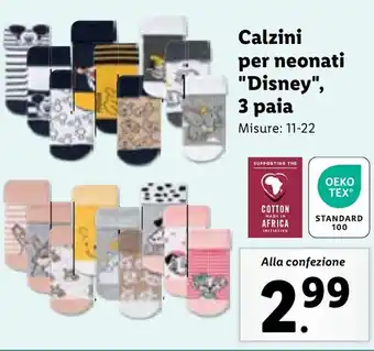 Lidl Calzini per neonati "Disney", 3 paia offerta