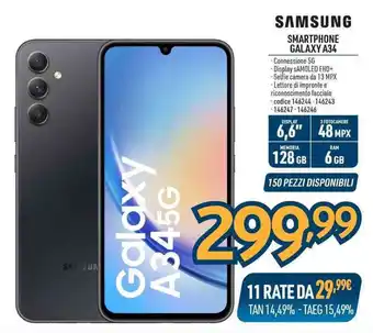 Sinergy SAMSUNG SMARTPHONE GALAXY A34 offerta