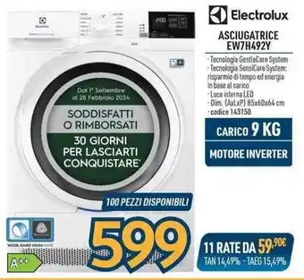Sinergy Electrolux ASCIUGATRICE EW7H492Y offerta