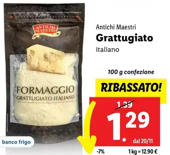 Lidl Antichi Maestri Grattugiato italiano 100 g confezione offerta