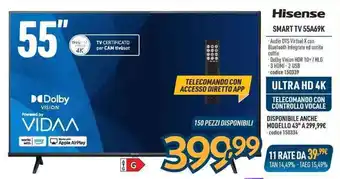 Sinergy Hisense SMART TV 55A69K offerta