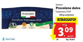 Lidl Italiamo Provolone dolce 300 g confezione offerta