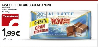 Coop Novi Tavolette Di Cioccolato offerta