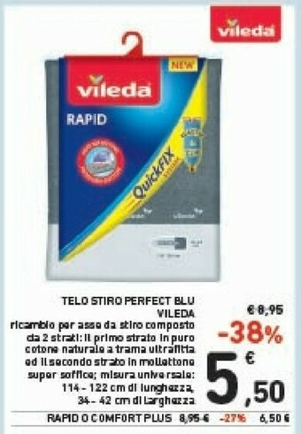Conad Vileda Telo Stiro Perfect Blu offerta