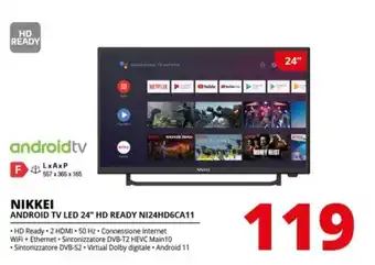 Comet NIKKEI ANDROID TV LED 24" HD READY NI24HD6CA11 offerta
