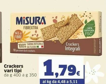 Misura Fibrextra Crackers Integrali 400 G(ml)