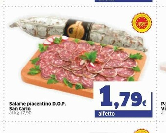Sigma San Carlo Salame Piacentino Dop offerta