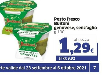 Sigma Buitoni Pesto Fresco Alla Genovese 130 G(ml) offerta