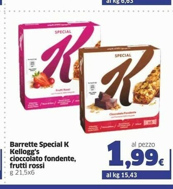 Sigma Kellogg's Special K - Barrette Di Cereali Con Cioccolato Fondente offerta