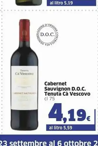 Tenuta Cà Vescovo Cabernet Sauvignon Doc