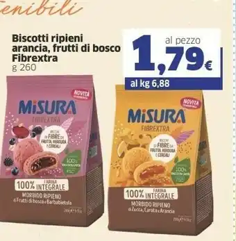 Sigma Misura Biscotti Ripieni Arancia, Frutti Di Bosco Fibrextra offerta