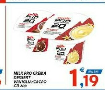 Vivo Supermercati Milk Pro Crema Dessert Vaniglia/cacao offerta