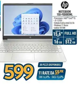 Sinergy hp NOTEBOOK 15S-FQ5003NL offerta