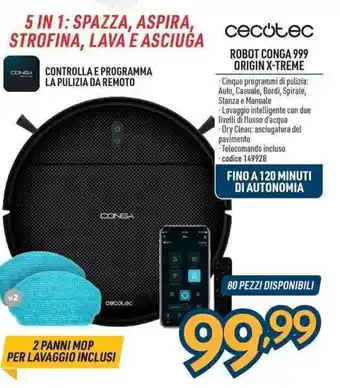 Sinergy cecotec ROBOT CONGA 999 ORIGIN X-TREME offerta