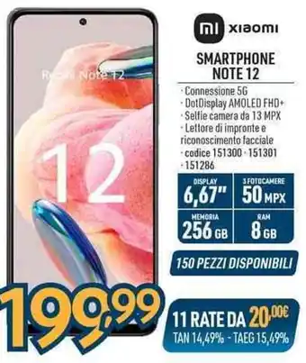 Sinergy SMARTPHONE NOTE 12 offerta