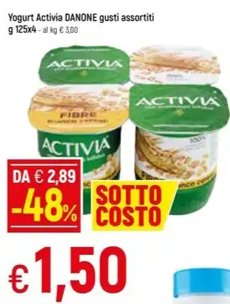 Famila Superstore Yogurt Activia DANONE gusti assortiti g 125x4 offerta