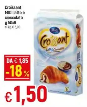 Famila Superstore Croissant MIDI latte e cioccolato g 50x6 offerta