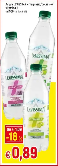 Famila Superstore Acqua LEVISSIMA + magnesio/potassio/ vitamina B ml 500 offerta