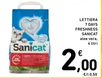 Spazio Conad LETTIERA 7 DAYS FRESHNESS SANICAT aloe vera, 4 litri offerta