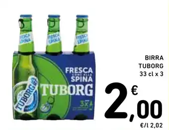 Spazio Conad BIRRA TUBORG 33 cl x 3 offerta