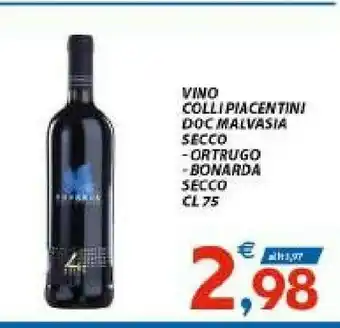 Vivo Supermercati Vino Collipiacentini Doc Malvasia Secco Ortrugo offerta