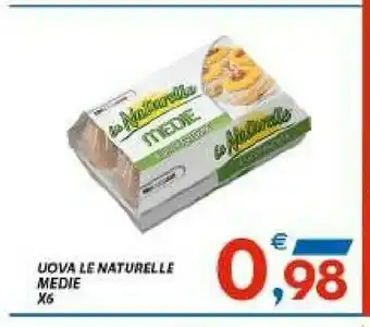 Vivo Supermercati Le Naturelle 6 Uova Fresche Medie offerta