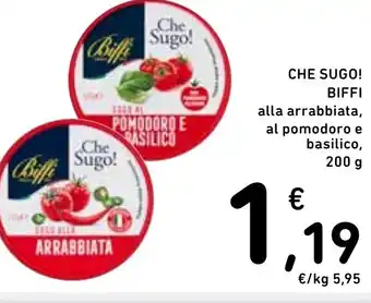 Spazio Conad CHE SUGO! BIFFI alla arrabbiata, al pomodoro e basilico, 200 g offerta