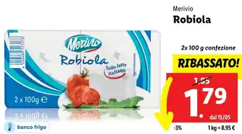 Lidl Merivio Robiola 2x 100 g confezione offerta