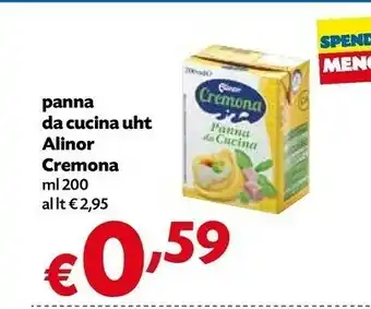 Borello Supermercati Alinor Panna Da Cucina 200 G(ml) offerta