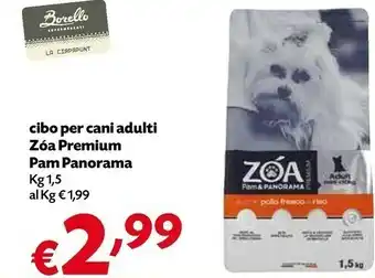 Borello Supermercati Pam Panorama Cibo Per Cani Adulti Zóa Premium offerta