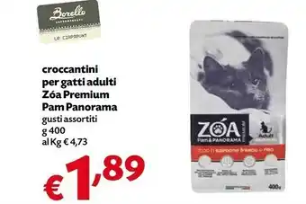 Borello Supermercati Pam Panorama Croccantini Per Gatti Adulti Zóa Premium offerta