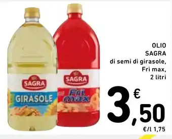 Spazio Conad OLIO SAGRA di semi di girasole, Fri max, 2 litri offerta