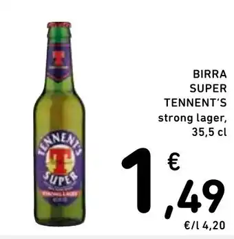 Spazio Conad BIRRA SUPER TENNENT'S strong lager, 35,5 cl offerta