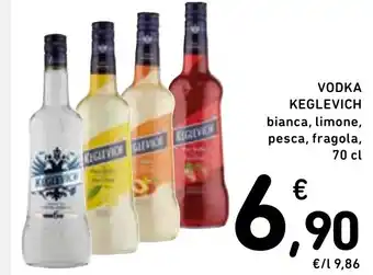 Spazio Conad VODKA KEGLEVICH bianca, limone, pesca, fragola, 70 cl offerta