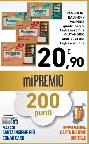 Spazio Conad PANNOLINI BABY-DRY PAMPERS offerta