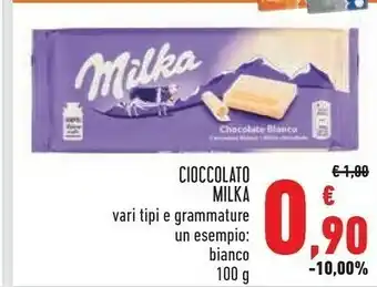 Conad Milka Milka - Milka Cioccolato Bianco 100 g(ml) offerta