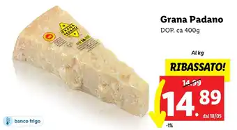 Lidl Grana Padano DOP ca 400 g offerta